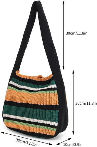 Miniatura 10 de ENBEI Bolsos de hombro para mujer Bolsos de ganchillo Bolso de punto grande Bolso de mano estético para la escuela lindo Bolsas de mano Bolsa