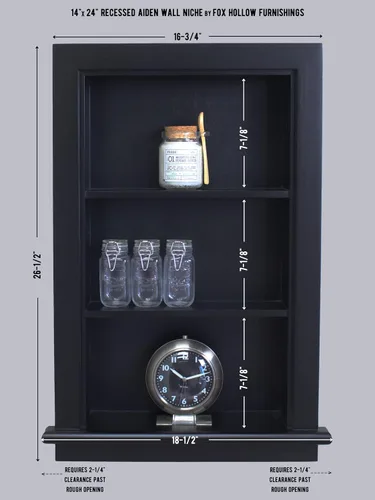 Miniatura 3 de Aiden - Botiquín de repuesto de pared empotrada de 14 x 24 pulgadas, estante de inserción para gabinete de baño, fabricado en América del Norte