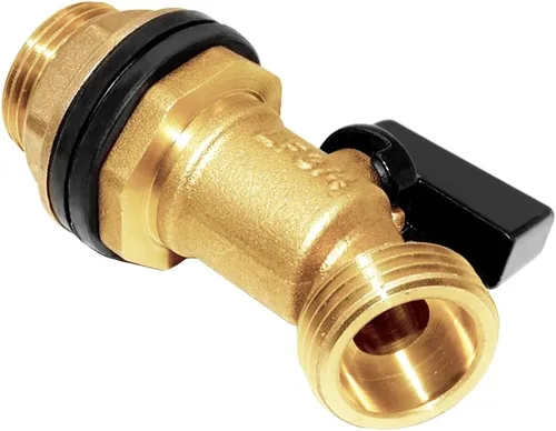 Miniatura 8 de Joywayus - Válvula de cuarto de vuelta de bola de 3/4 pulgadas roscada de latón para contenedor de agua/barril de lluvia con montaje de mamparo