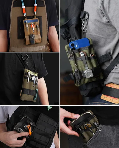 Miniatura 3 de VIPERADE VE1 Organizador de bolsillo, bolsa EDC para hombres, organizador de almacenamiento EDC, equipo EDC, bolsa de bolsillo multiherramienta