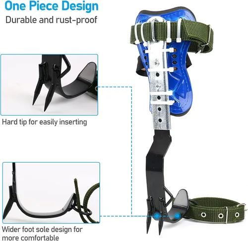 Miniatura 3 de TWSOUL Estaca de escalada, equipo de escalones de escalada de árboles con correas de cinturón de 5 puntos, cordón ajustable portátil y correas extra