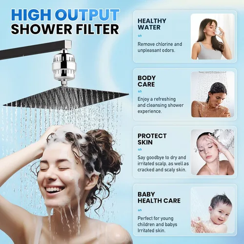 Miniatura 2 de Filtro de ducha de 30 etapas, filtro de ducha para agua dura, filtro de agua de ducha de alto rendimiento para eliminar metales pesados de fluoruro