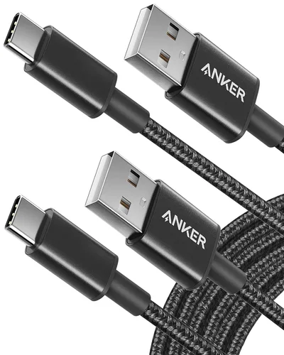 Anker Cable [2 unidades, 10 pies], cable USB A a USB C para iPhone serie 17, Samsung Galaxy S10 S10+, LG V30, Beats Fit Pro y más (negro)