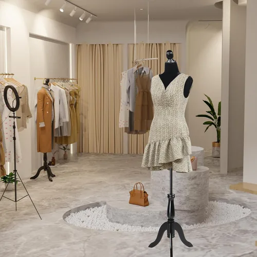 Miniatura 7 de Bonnlo Forma de Vestido Femenino Tamaño 10-12, Torso de Altura Ajustable con Soporte de Trípode Mejorado, Maniquí de Tamaño Mediano para Costura