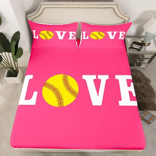 Miniatura 47 de Feelyou Juego de sábanas de béisbol para niños, juego de sábanas con temática deportiva de pelota, tamaño individual, para niños, adolescentes