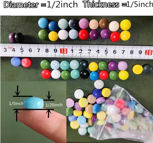 Miniatura 2 de Mini mosaico redondo de jade de 1/2 pulgada, piezas de mosaico de vidrio Circel de 1.1 libras para manualidades, macetas, jarrones, tazas