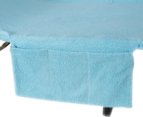 Miniatura 4 de Muka Toalla de baño de algodón con bolsillos laterales, 29 x 85 pulgadas, color azul