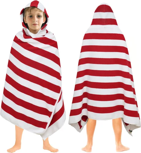 Miniatura 22 de ORIGINAL KIDS Toalla de baño con capucha, 100 % algodón de rizo grande con capucha para niños, toalla de playa para ducha de niños pequeños, toalla