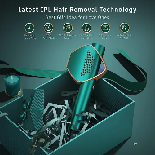 Miniatura 8 de Depilación láser IPL para mujeres y hombres, resultados de larga duración, 999,999 flashes, depilación sin dolor, dispositivo de depilación