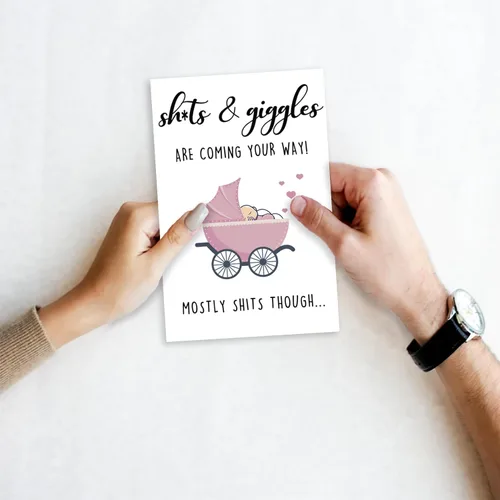 Miniatura 6 de Ziwenhu Bonita tarjeta de bebé para papá y mamá, bonita tarjeta de baby shower, regalo para recién nacido, tarjeta de felicitación para amigos