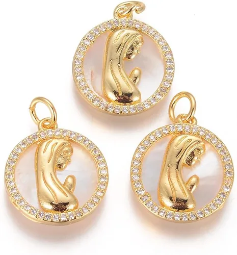 Miniatura 10 de UR URLifeHall 10 dijes de galletas de la fortuna, chapados en oro de 18 quilates y latón para hacer aretes, collares y pulseras