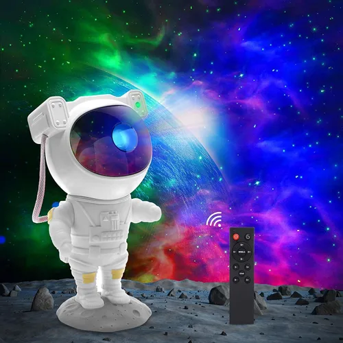 Miniatura 6 de Proyector de luz de astronauta, proyector de galaxia para dormitorio, proyector de estrellas con lámpara de luna, luz nocturna LED de nebulosa