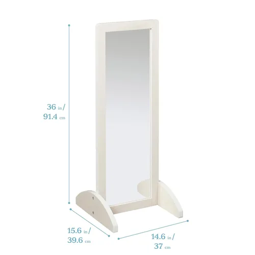 Miniatura 2 de ECR4Kids Espejo bidireccional de un solo lado para niños pequeños, muebles para niños, lavado en blanco Blanco Cal