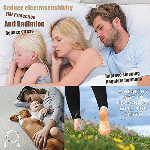 Miniatura 3 de Amerthing Alfombrillas conductoras de cuero sintético de carbono para un mejor sueño y salud, hojas de terapia de relajación