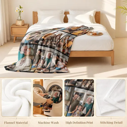 Miniatura 4 de Regalos para abuela, manta para el día de la madre, regalo para la abuela de parte de nietos, manta de fotos personalizada, mantas personalizadas