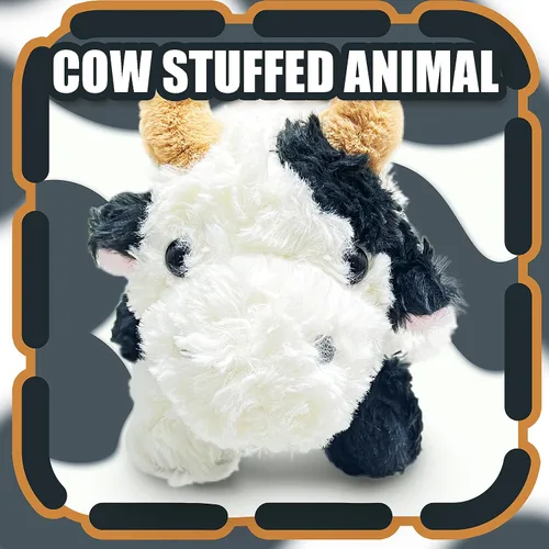 Miniatura 7 de Animal de Peluche Vaca Tierna, Juguetes de Peluche de 10" para Niños, Recuerdos de Fiesta para Niños Pequeños, Lindos Peluches de Vaca, Vacas