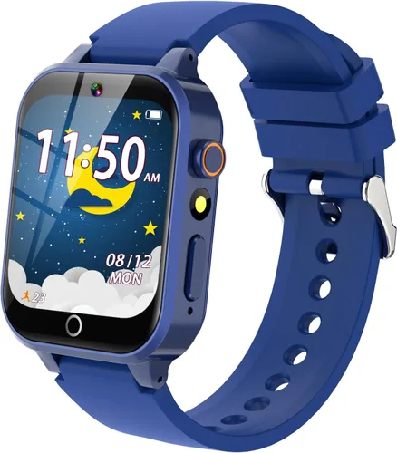 Vakzovy Reloj inteligente para niños con 26 juegos de rompecabezas, cámara HD, reproductor de MP3, audiolibros, video, podómetro, seguimiento de