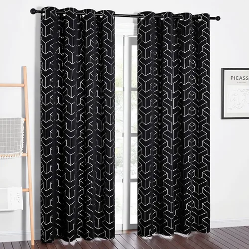 Miniatura 33 de NICETOWN Paneles de Cortinas Opacas para Dormitorio - Tratamiento de Ventanas con Aislamiento Térmico, Ojales Sólidos, Cortinas Opacas con Diseño