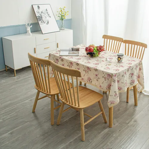 Miniatura 8 de Mantel rectangular con estampado floral de 60 x 84 pulgadas, resistente a las manchas e impermeable, mantel de vino para cocina, comedor, decoración