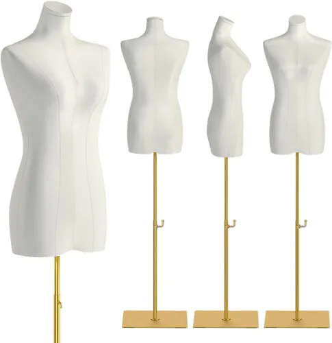 Female Mannequin Torso Sewing: Adjustable Height from 47.2 to 74.8 Inch Female Dress Form for Sewing and Clothing Display - Pinnable Mannequin with