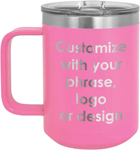Miniatura 9 de Personalizado Negro 15 oz taza de café w/tapa deslizante superior Añadir su texto personalizado con nombres, frase, diseño o logotipo