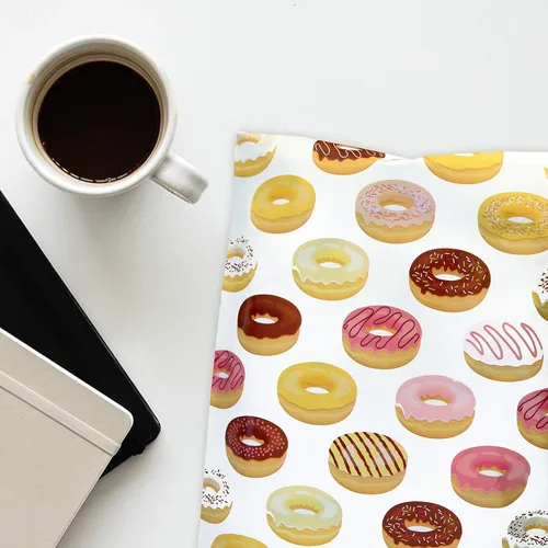 Miniatura 6 de Bolsas Poly Mailer para alimentos, 10" x 13", Patrón de rosquilla