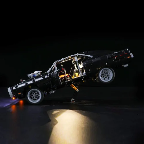 Miniatura 5 de BRIKSMAX - Kit de iluminación LED para Dodge Charger Technic Fast & Furious Dom, compatible con el modelo de bloques de construcción Lego 42111,