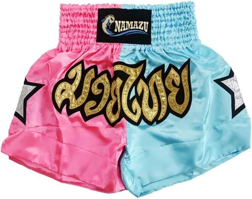 NAMAZU Pantalones cortos Muay Thai para hombres y mujeres, pantalones cortos de kickboxing de alta calidad para gimnasio y boxeo.