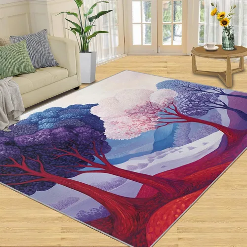 Miniatura 12 de Autumn Forest Rugs for Bedroom, Lake Forest Area Rug, Landscape Photo Rugs for Living Room, Indoor Non-Slip Rug, Machine Washable Carpet for Front