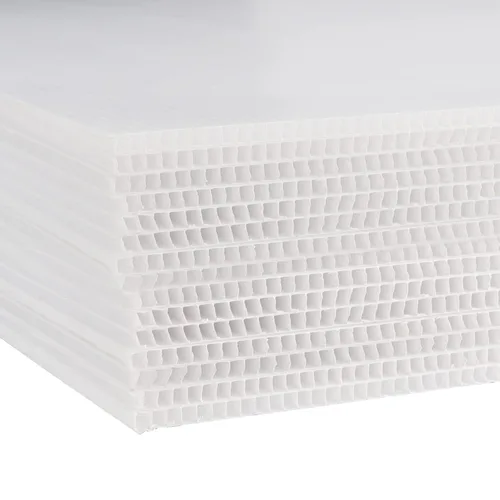 MOUYAT Paquete de 15 hojas grandes de plástico corrugado blanco de 18 x 24 pulgadas, 5/32 pulgadas de grosor y 0.157 in de grosor, tablero en blanco