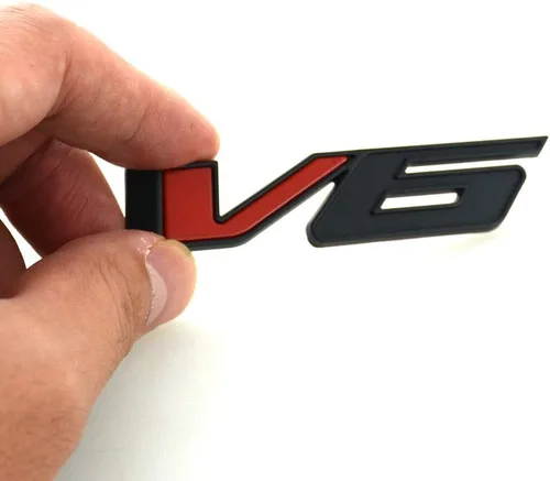 Miniatura 3 de 1 calcomanía de repuesto para placa de identificación de emblema V6 3D para Canyon Colorado 17-20 (rojo negro)