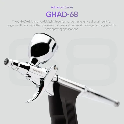 Miniatura 2 de Gaahleri - Kit de aerógrafo, pistola de aerógrafo de acción dual y alimentación por gravedad, agujas de 0.38 y 0.5mm, taza de fluido de 1/2 y 1/4