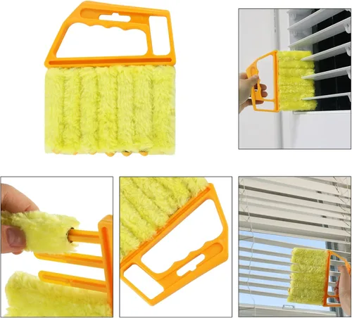 Miniatura 2 de 8 piezas de herramientas de limpieza de ranuras de mano, cepillos de limpieza de hendiduras para puertas y ventanas, limpiadores de ciegos, cepillo