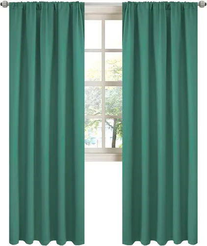 Miniatura 19 de LA PALMA Cortinas opacas con bolsillo para cortinero para sala de estar, bloqueo de luz, aislamiento térmico, reducción de ruido, cortinas