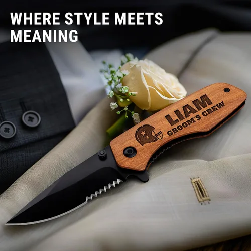 Miniatura 4 de Navaja de bolsillo personalizada para padrinos de boda, cuchillos plegables personalizados, regalos grabados para hombres y mujeres, la mejor idea