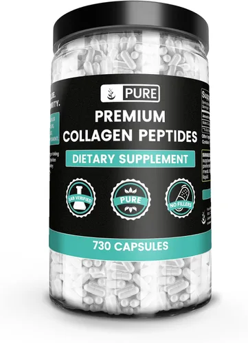 Pure Original Ingredients Péptidos de colágeno (730 cápsulas) sin magnesio o rellenos de arroz, siempre puros, verificados por laboratorio