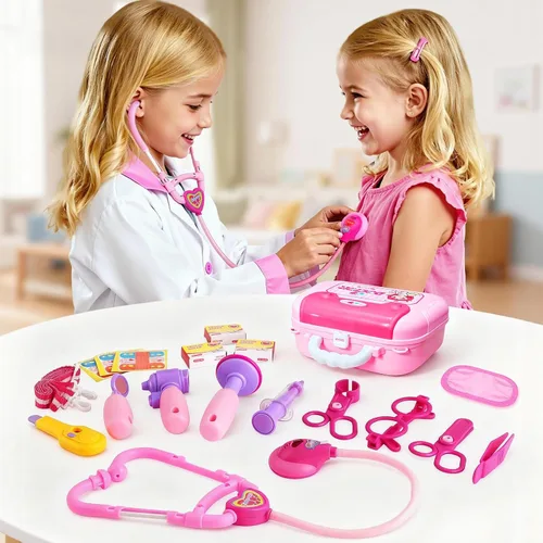 Miniatura 4 de Disfraz de doctor para niños – Juego de juguetes de simulación médica para niñas – Kit de médicos para niños pequeños de 3 a 5 años – Conjuntos
