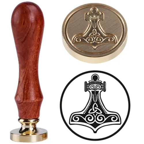 Miniatura 13 de Odin's Raven Viking Rune Vegvisir - Sello de cera de sellado de runas vikingas para sellado de cartas, embalaje de invitación de boda personalizado