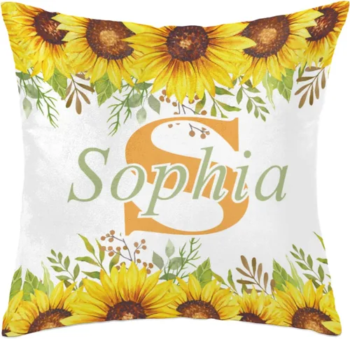 Miniatura 12 de Funda de almohada con nombre, funda de almohada personalizada con flores, funda de almohada cuadrada, regalos de cumpleaños para mamá, sofá, cama