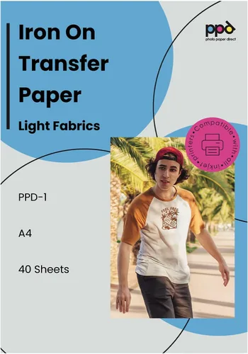 Miniatura 9 de PPD - Papel de transferencia térmica para camisetas de color oscuro para impresora de inyección de tinta, LTR, paquete de 5 hojas de 8.5 x 11
