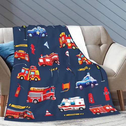 Miniatura 3 de BOOPBEEP Manta de camión de bomberos para niños y niñas, manta de felpa de forro polar suave para niños pequeños a adolescentes, 40 x 50 pulgadas