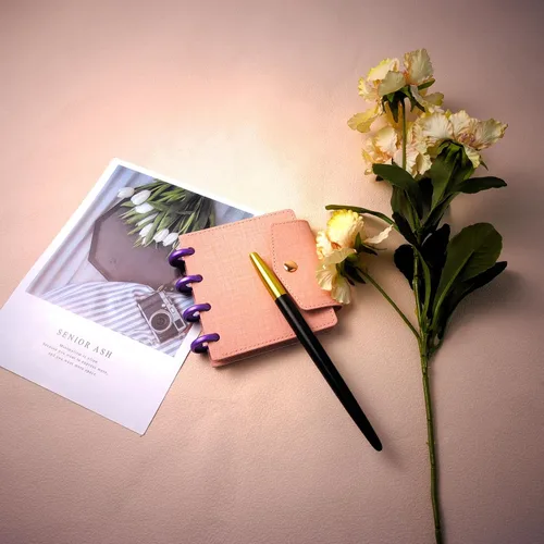 Miniatura 4 de Crapyt 14 discos de plástico para carpeta de hojas sueltas, discos planificadores, de 0.91 x 0.2 pulgadas, color morado, para papel, documentos