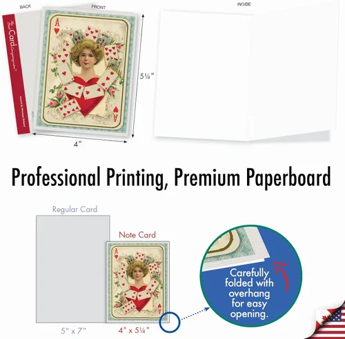 Miniatura 6 de The Best Card Company - 10 Tarjetas de Notas en Blanco con Corazón en Caja (4 x 5.12 Pulgadas) - Surtido de Tarjetas de Amor Sincero para Todas
