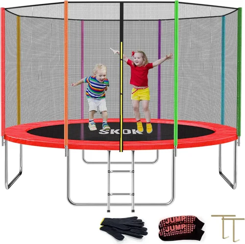 Miniatura 11 de SKOK Trampoline for Kids,400LBS Outdoor Trampoline with Net-ASTM Approved Trampoline for Children and Adults