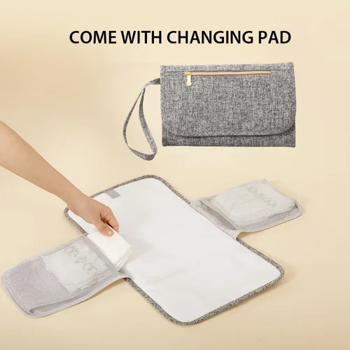 Miniatura 6 de SUNVENO Mochila para pañales, bolsas de pañales grandes para bebés con cambiador portátil para mamás y papás, Gris, Mochilas de viaje