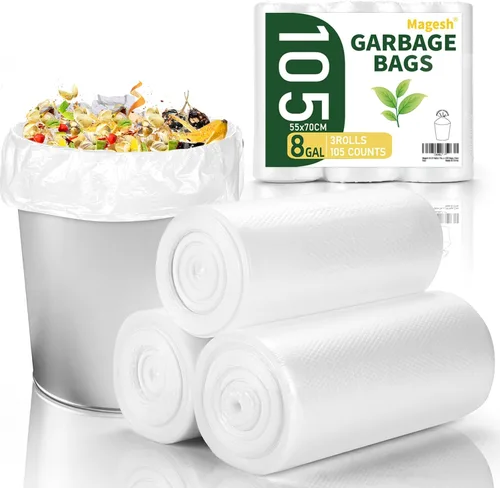 Miniatura 12 de Magesh Bolsa de basura de 4 galones fuerte, sin fugas, pequeñas bolsas de basura sin perfume gruesas para baño, oficina, cocina, bote de basura