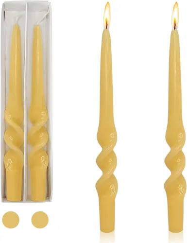 Miniatura 43 de Pink Candlesticks - Juego de 2 velas cónicas en espiral, sin perfume, de 10 pulgadas de largo, velas cónicas sin perfume para decoración del hogar