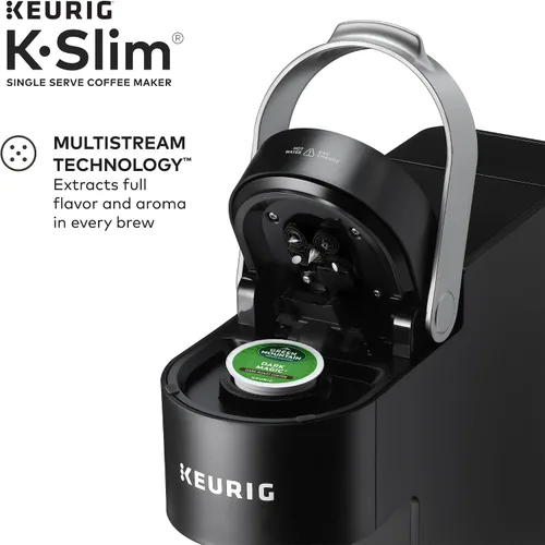 Miniatura 4 de Keurig K- Slim - Cafetera de cápsulas K-Cup de una sola porción, tecnología multistream, cajón de almacenamiento negro y delgado no rodante