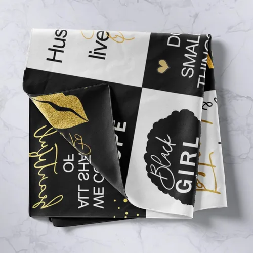 Miniatura 2 de Feelyou Tapiz de mujer negra de lujo para colgar en la pared para niñas y mujeres, búfalo a cuadros africanos, manta de pared para niñas valientes