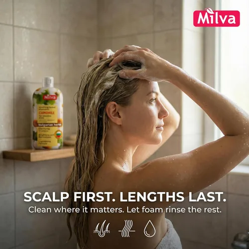 Miniatura 4 de Milva Champú con extracto natural de manzanilla - Da suavidad y brillo al cabello 6.8 fl oz por Milva Paraben-Free Formula, Silicone/Sulfate-Free